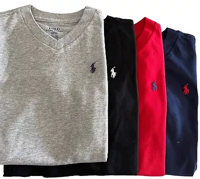 Boys Ex Ralph Lauren T Shirt New V Neck Bonus 4  Pack Small Age 2 • £18.99