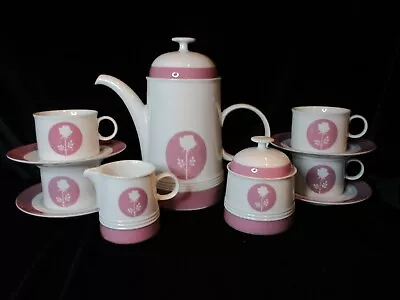 Vintage Melitta Germany Mauve Trim White Rose 11 Piece Coffee Service • $100