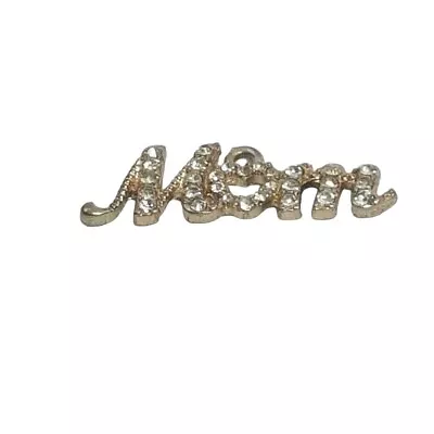 Mom Charm Crystal Heart Pendant Rhinestone Encrusted Letters Mother's Day Gift • $14.95