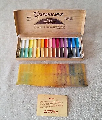 Vintage Grumbacher Finest Soft Pastels 30 Half-Length Assortment Set Cat No 00/C • $44.99