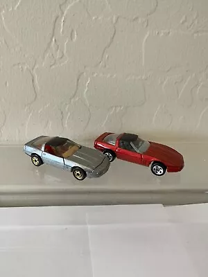 Hot Wheels Lot 2x 80’s Corvette Silver The Hot Ones & #503 Red 5SP Wheels LC2 • $32.24