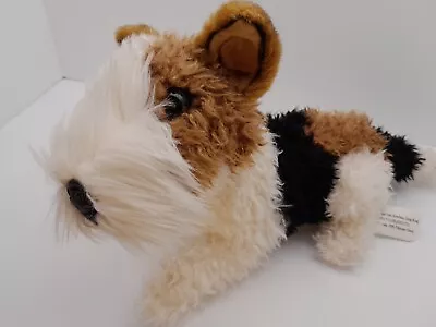 E&J Classic Plush Stuffed Dog Wire Fox Terrier Laying Down Black Brown White 12  • $22.45