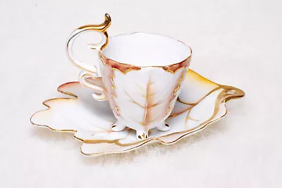 Vintage Collectible Ucagco China Made In Occupied Japan Leaf Teacup Saucer Set • $29