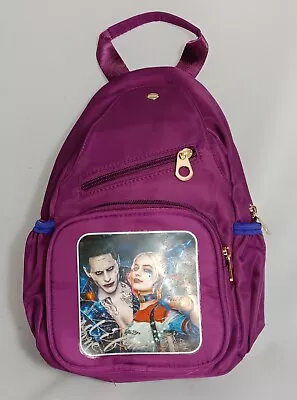 HARLEY QUINN & JOKER Multi-purpose Poly Backpack In Purple Water Resistant • $32