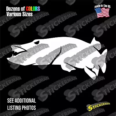 Custom Musky Muskie Silhouette Fishing Vinyl Decal Sticker • $3
