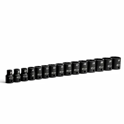 Capri Tools 3/8 In. Drive Shallow Impact Socket Set Metric 15-Piece • $34.99