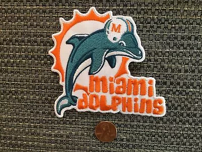 Miami Dolphins ￼Vintage Iron On Embroidered  Iron On Patch 3.5” X 3.5” • $3.95