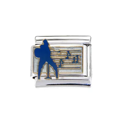 Elvis Blue Music Notes 9mm Italian Charm - Fits 9mm Italian Charm Bracelet • £12.99