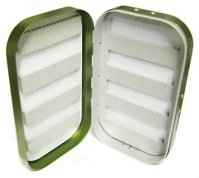 Aluminum Green Satin C+F Style Slit Foam Fly Box Nymphs Wet Dry Flies Rods Reels • $30.76