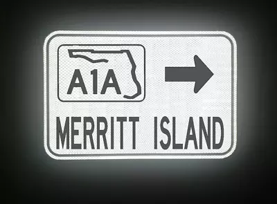 MERRITT ISLAND Florida Highway A1A Route Road Sign 18 X12  Rockledge Cocoa • $49