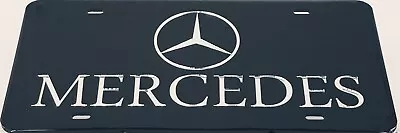 MERCEDES Black Mirror License Plate Auto Tag Laser Cut Inlaid Acrylic • $23.99