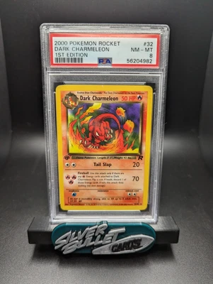 $20 • Buy PSA 8 NM-MINT Dark Charmeleon 32/82 1st Edition Team Rocket Pokemon Card