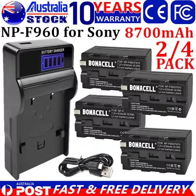 2/4x 8700mAh NP-F960 Battery / USB Charger For Sony NP-F970 F950 NP-F930 Camera • $45.99