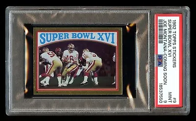 1982 Topps Stickers JOE MONTANA Super Bowl XVI COMING SOON Gold Foil PSA 9 MINT! • $74.96