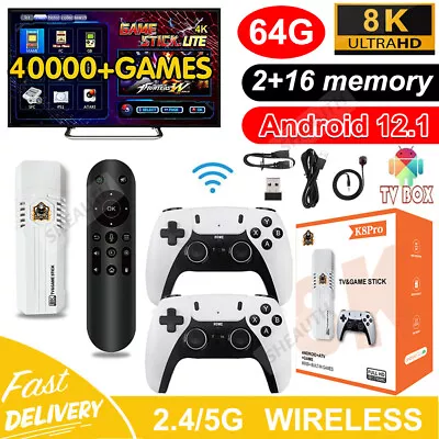 40000+ 8K HDMI TV Video Game Stick Retro Gaming Console W/ 2 Wireless Controller • $69.79