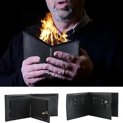 Magic Trick Fire Flaming Wallet Leather Street Show Close Up Magic Pros-See Demo • $12.69