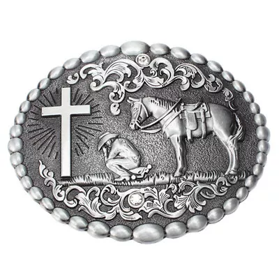 Praying Belt Buckle Western Cowboy Native American Motorcyclist • $5.99