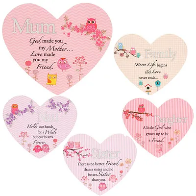 £4.95 • Buy Heart Shaped Hanging Plaque Message Gift Home Decor Present Mirror Word Pink New