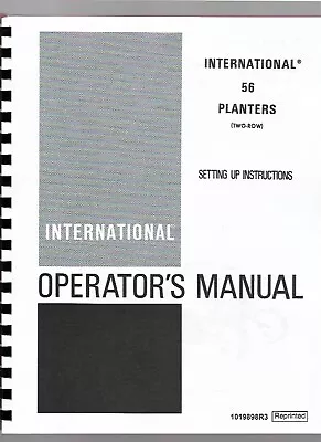 IH International 56 Two Row Planter Operators Owners Manual • $27.99