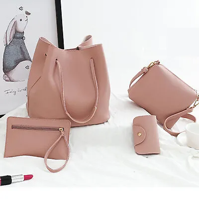 4Pcs/Set Women Lady Leather Handbags Messenger Shoulder Bags Tote Satchel Purse • $16.27