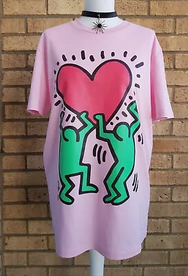 Pop Art Graffiti T-Shirt Keith Haring Unisex Pink Colour • £19.95