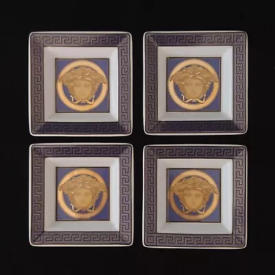 Rosenthal Versace Medusa Blue Set Of 4 Bowls Ashtrays - 6cm (D0579) • $160