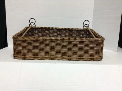 $55.99 • Buy Pottery Barn Gabrielle Woven Wicker Organizer Hanging Tray Basket Storage Bin