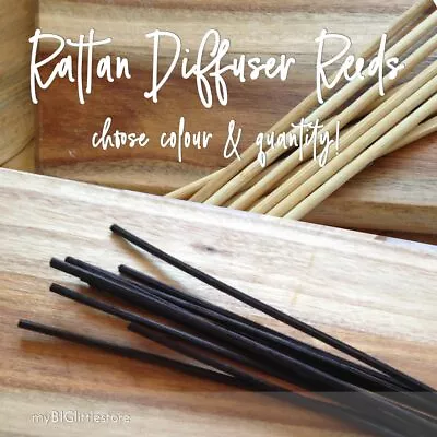 5-100 Premium Rattan Reed Diffuser Reeds/Sticks - 25-35cm - Black Or Natural • $3.75