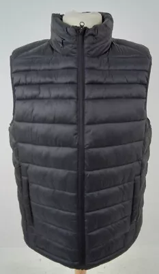 £7.99 • Buy Men's TU Gilet Size M Black Embroidery Funnel Hooded Padded Pockets Zip NEW F2