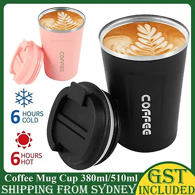 $12.99 • Buy Insulated Coffee Mug Vacuum Travel Cup Thermal Stainless Steel Flask Reusable AU