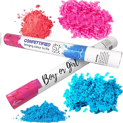 Holi Powder Smoke+Confetti Cannon Launcher Popper Gender Reveal Party 1Pnk+1Blue • $59.99