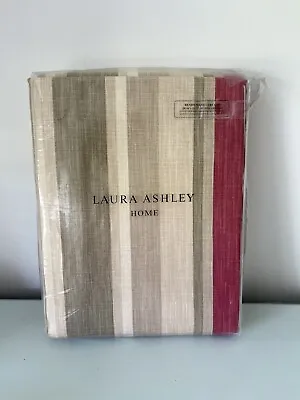 £120 • Buy Laura Ashley Awning Stripe Raspberry / Lichen Curtains 162cm X 183cm (64”x72”)