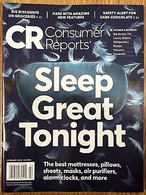 Consumer Reports Magazine February 2023 Sleep Great Tonight • $7.77
