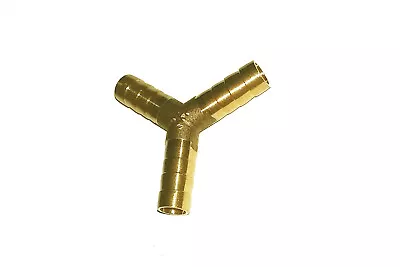 8mm Brass 3 Way Y Piece Joiner Fuel Hose Connector Water Air Fuel Gas • £3.95