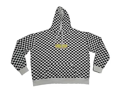 Childish TGF Hoodie Chequered Streetwear Pullover Hoody Black White Baggy XL • £69.99