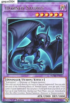 YuGiOh Horned Saurus MZMI-EN013 Rare 1st Edition • £0.99