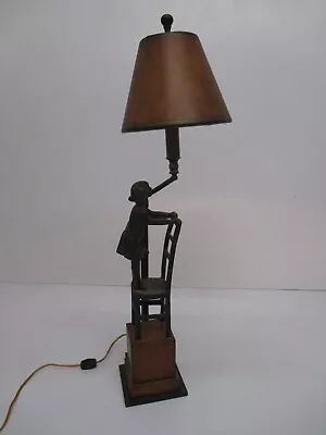 Maitland Smith Child Standing On Chair Statue Figural Table Lamp Light Fixture • $219.95