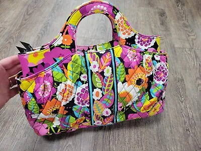 $12.99 • Buy Vera Bradley Va Va Bloom Side Pocket Quilted Pink Handle Tote Carry All Bag Purs