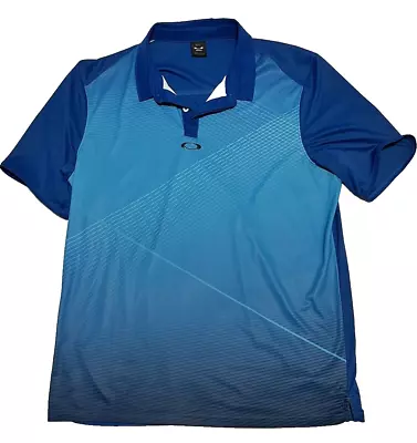 Oakley Golf Polo Shirt Mens Large Blue Short Sleeve Logo Performance • $12