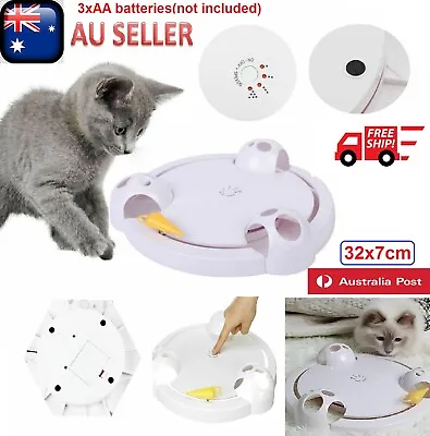 $49.99 • Buy Kitten Mouse Pounce Chase Catch Interactive Cat Training Roller Electric Toys 