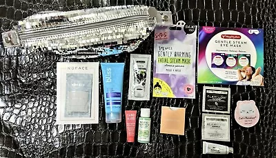 Asst Skincare Lot Of 10 & Cosmetic Bag-Masks Cleanser Scrub Etc. & 2-BONUS • $18