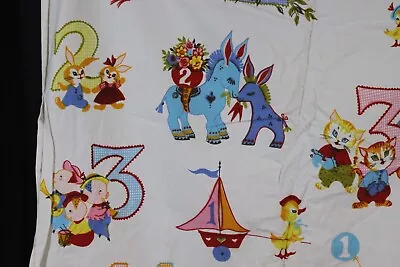 Vtg Gabrielle Fabrics Numbers Nursery Kids Animals Cotton Lot Pieces Retro Decor • $23.99