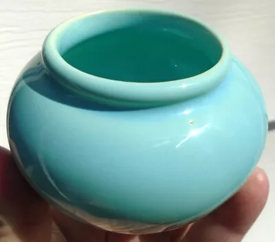 Pacific Pottery California Scarce Aqua Turquoise Cabinet Vase Bowl MINT • $20