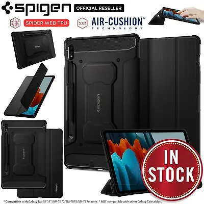 $64.99 • Buy For Samsung Galaxy Tab S8/ S7/ Plus Case SPIGEN Rugged Armor Pro Flip Soft Cover