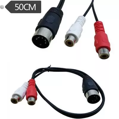 MIDI DIN 5P Male To 2 RCA Female Jack Connection Adapter MF Audio Cable 50cm • $7.99