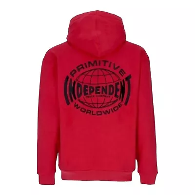 Primitive X Independent Global Hoodie Worldwide Pullover Red Men's Size XL $90 • $42.11