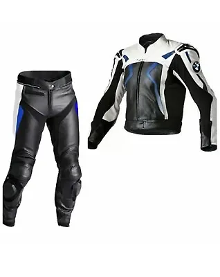New Men's Racing 2 Piece Motorcycle Moto Gp Biker Leather Suit • $273.52