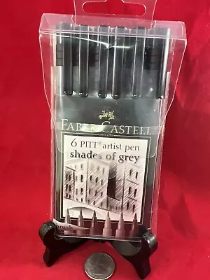 Faber Castell Pitt Artist Pens 6 Pen Set Shades Of Grey • $12