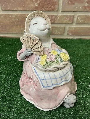 Vintage 1990 Fitz & Floyd Rabbit Cookie Jar Easter Bunny Ceramic Jar • $30