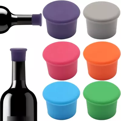 6PCS Wine Stoppers Reusable Silicone Wine Corks Glass Corks Beverages Beer Cha • $14.98